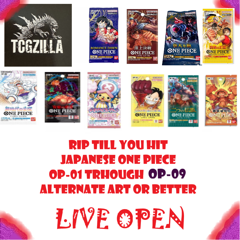 TCGZilla One Piece RTYH Japanese OP01 through EB-02